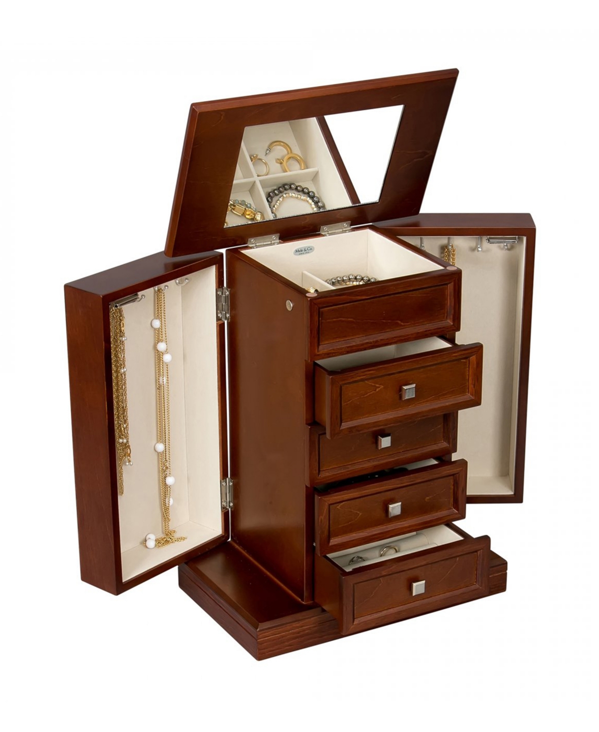 Mele & Co Thea Wooden Jewelry Box In Finish In Walnut