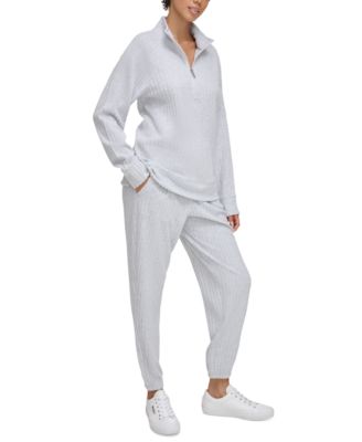 Calvin Klein - Women's Ribbed Darted-Waist Jogger Pants