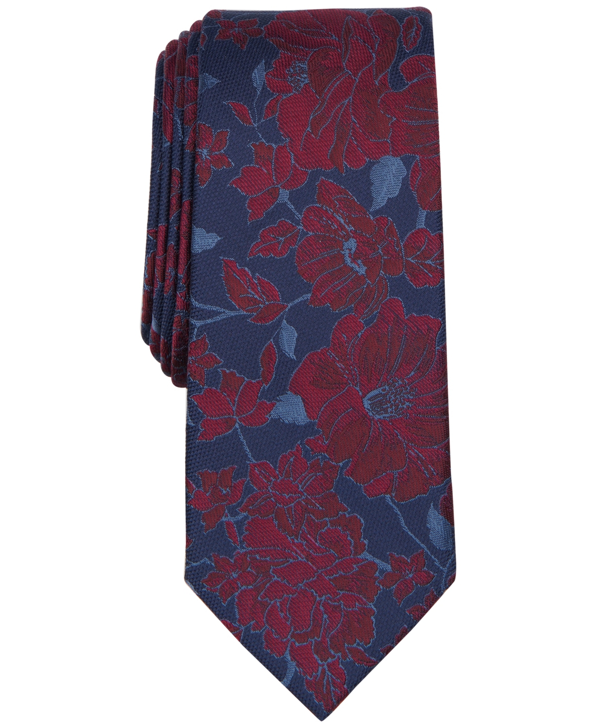 Men's Darlington Floral Tie, Created for Macy's - Burgundy