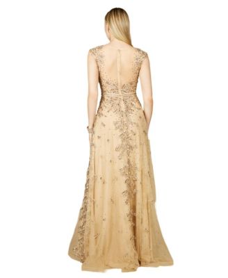 Women's Inspired Lace Gown with Cap Sleeves