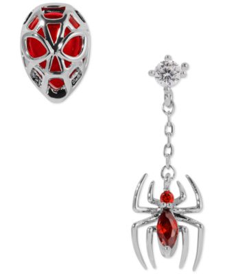Color Crystal Spiderman Mismatch Stud & Drop Earrings