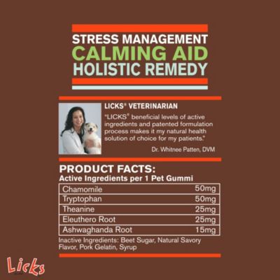 Licks Pill-Free Dog Calming Gummies - Zen Calming Aid Supplements for Aggressive Behavior & Nervousness - Calming Dog & Puppy Treats for Stress Relief & Dog Health - Dog Gummies - 90 Use