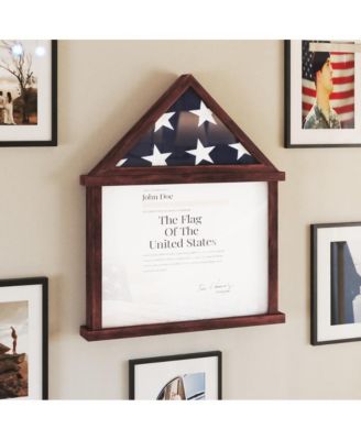Hughes Flag Display Case With Certificate Holder