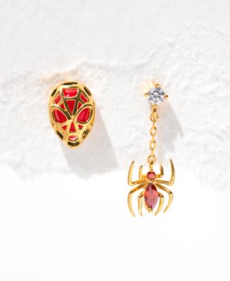 Color Crystal Spiderman Mismatch Stud & Drop Earrings