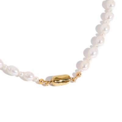 Bean Necklace - Madelyn Pearl Necklace 16" For Women
