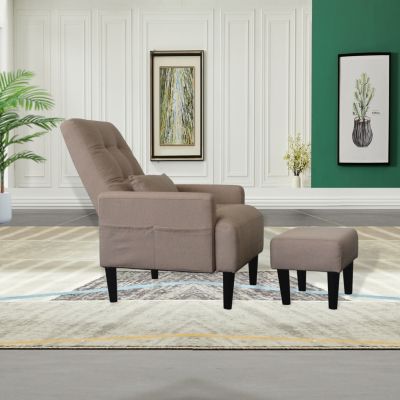Modern Fabric Sofa, Chair, Ottoman Trio