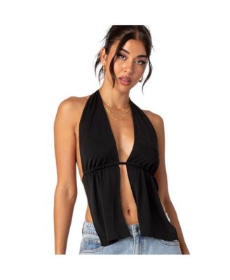 Women s Split front top halter top Macy s