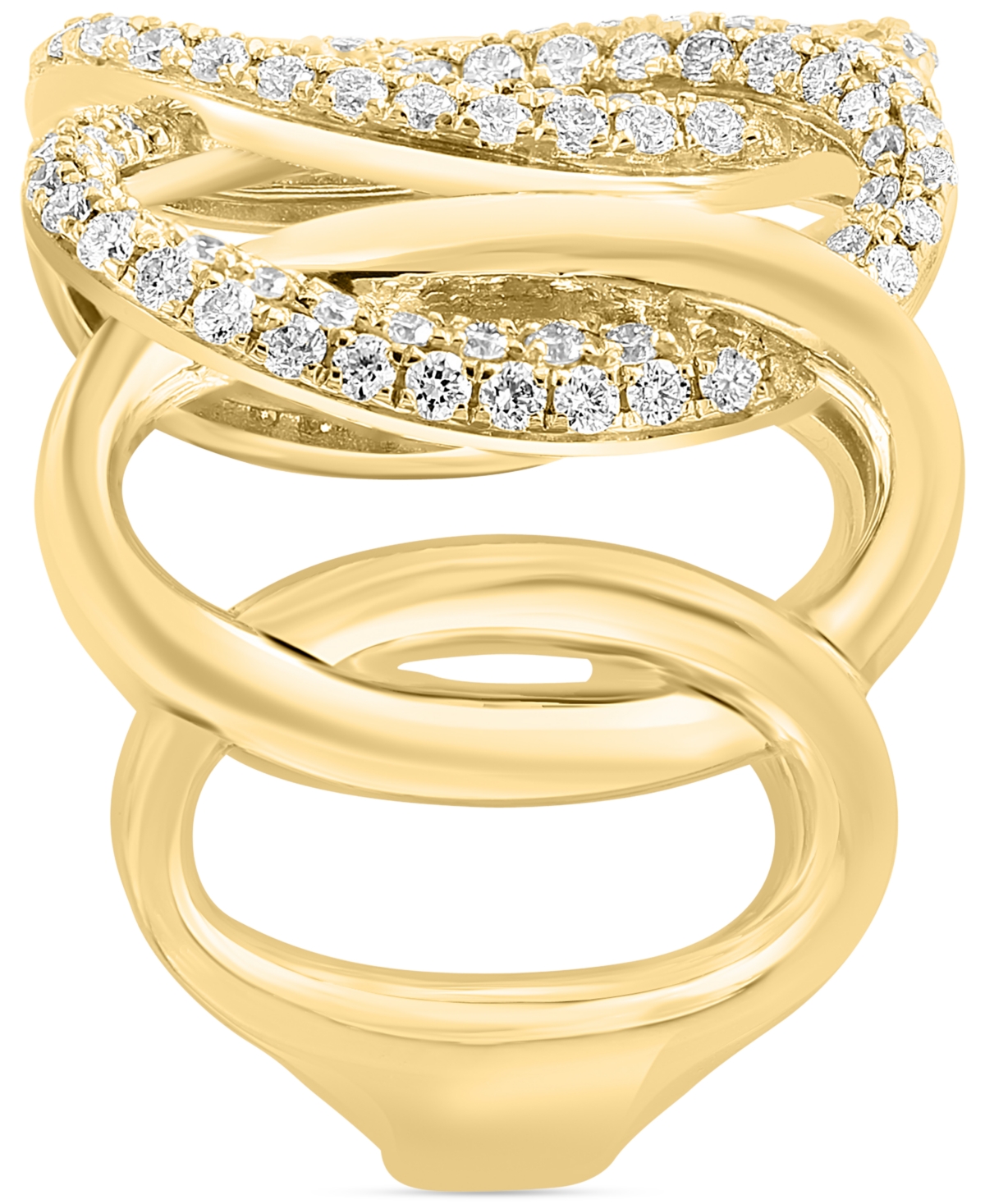 Effy Diamond Wavy Circle Openwork Statement Ring (1-1/20 ct. t.w.) in 14k Gold - 14K Gold