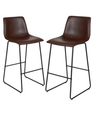 30 Inch Faux Bar Height Bucket Seat Stools, Set Of 2 - Macy's