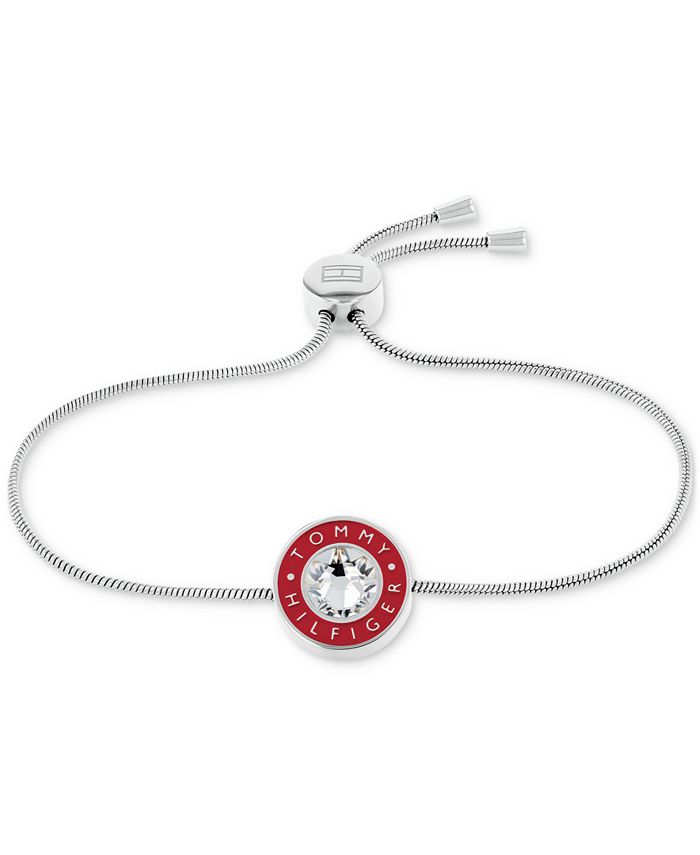 Tommy Hilfiger Gold Tone White Enamel Charm Slider Bracelet Macy s
