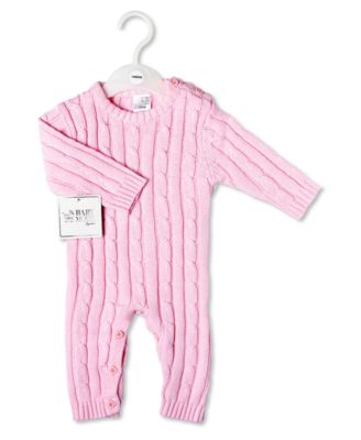 Baby Boys or Baby Girls Long Sleeved Cable Knit Coverall