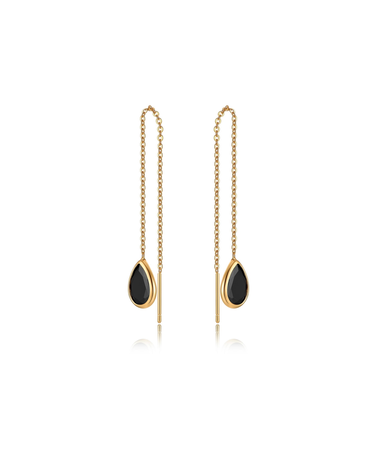 Shop Ettika Barely There 18k Gold Plated Threaders In Black