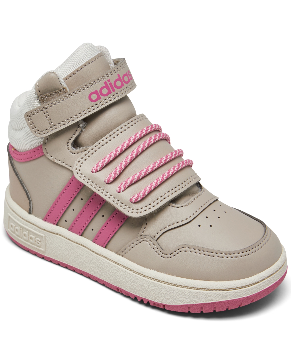 Adidas Originals Babies' Toddler Kids Hoops 3.0 Mid Classic Casual Sneakers From Finish Line In Beige,off White,pink