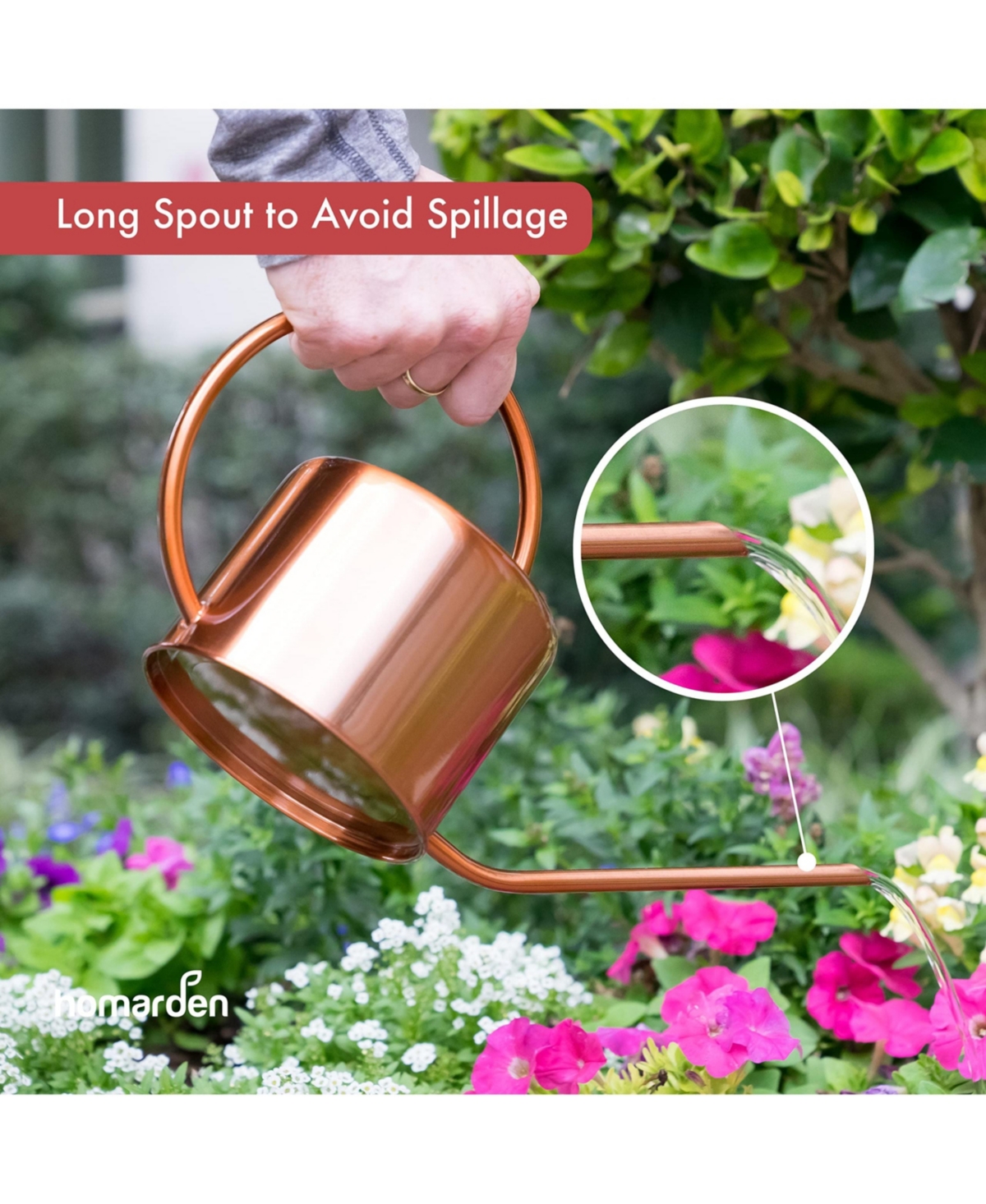 Homarden Plant Watering Can - Long Spout Watering Can Indoor and Outdoor Plants, House Plant, Snake Plant, Terrarium Jar, Bonsai Pot and Flower Garden