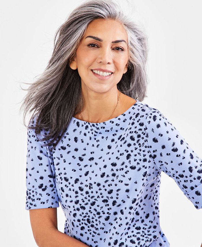 macy's elbow sleeve top