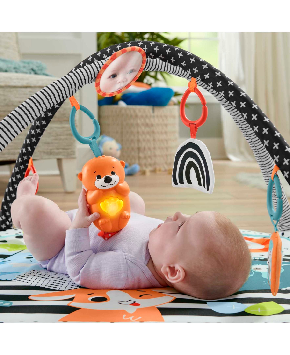 Shop Fisher Price 3-in-1 Music, Glow And Grow Gym Activity Play Mat In Multi-color