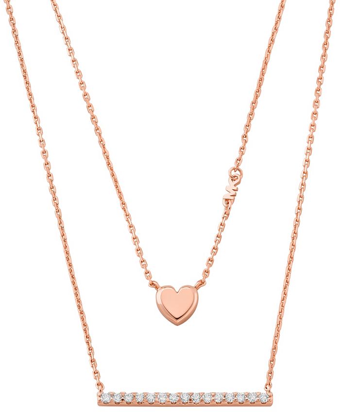 Michael Kors 14k Rose Gold-plated Sterling Silver Double Layer