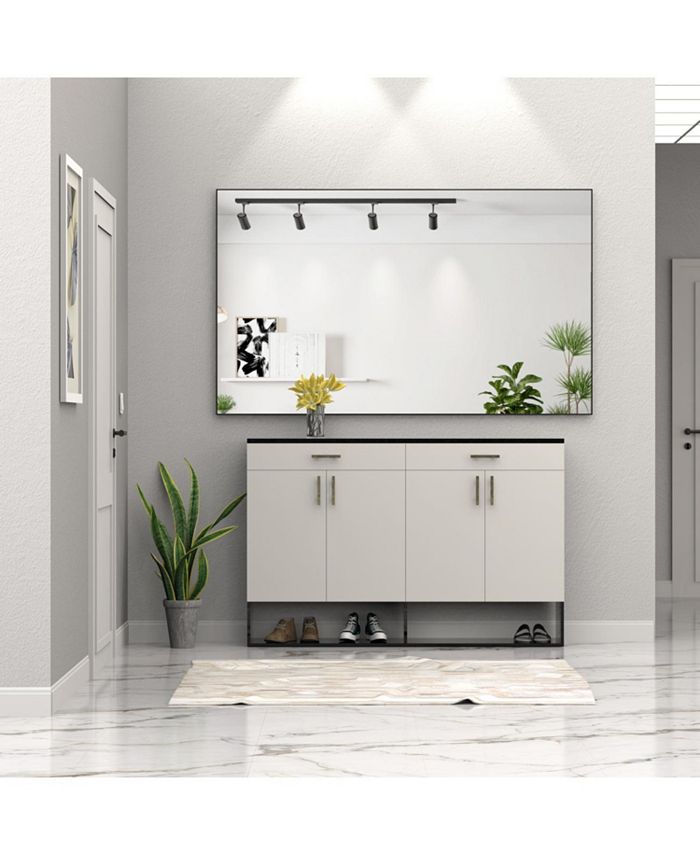 Simplie Fun 60x36 inches Extra Large Size Modern Black Bathroom Mirror