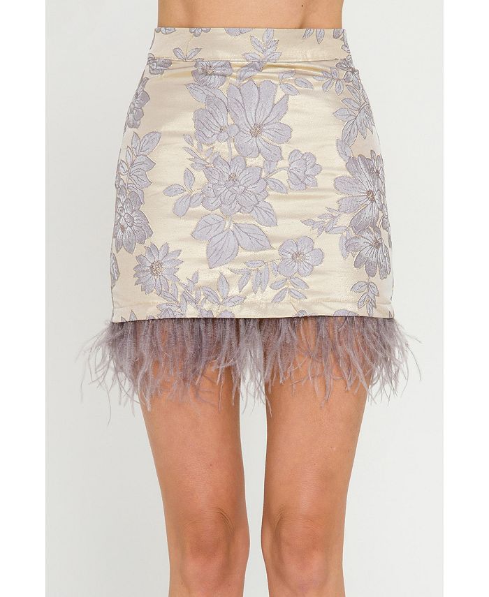 endless rose Women's Feather Detail Mini Skirt - Macy's