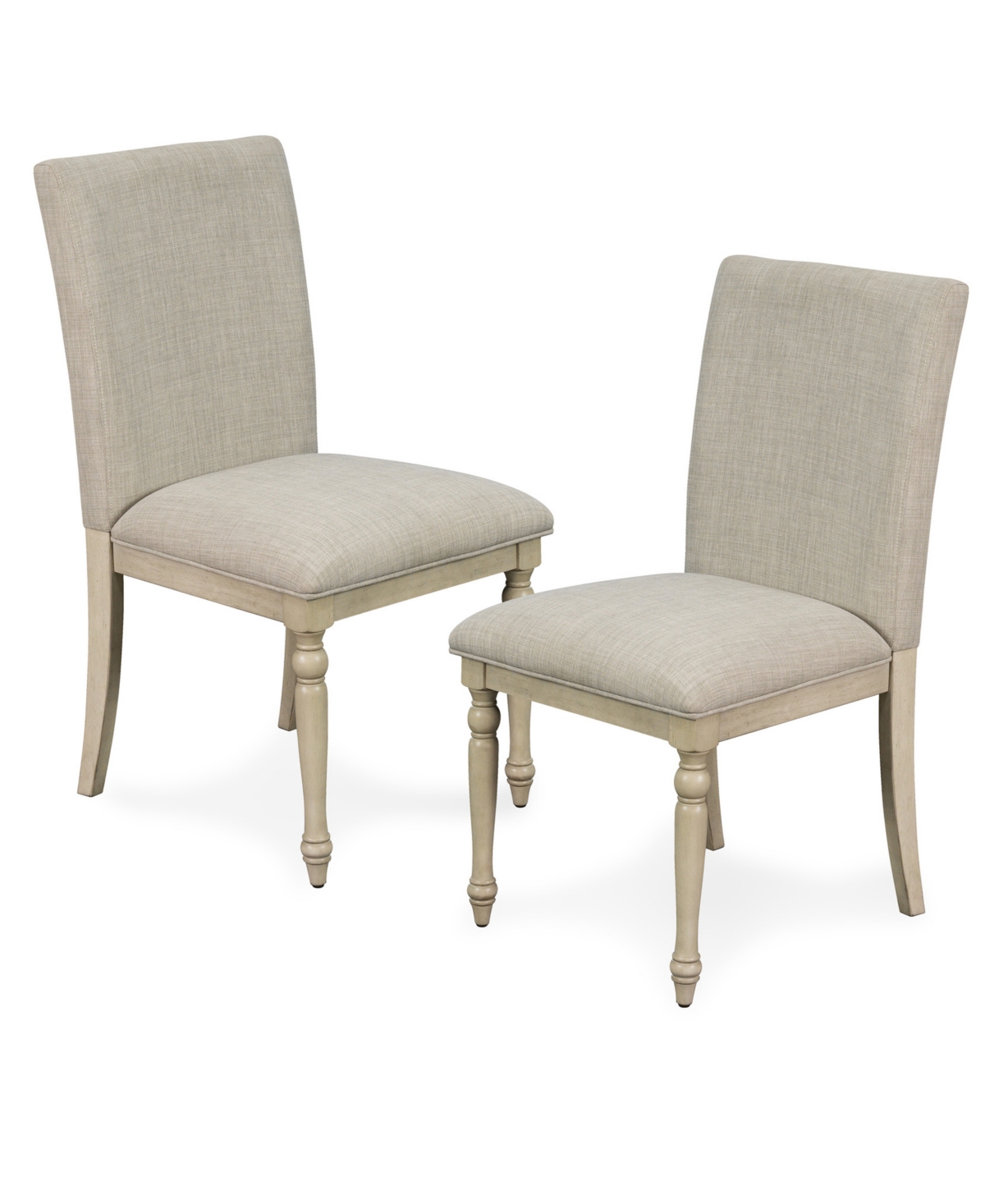 Martha Stewart Collection Martha Stewart Fiona 19.5" Wide 2 Piece Fabric Upholstered With Turned Wood Legs Dining Chair In Light Gray