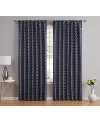 Franklin Moroccan 100% Complete Blackout Thermal Insulated Energy Savings Heat/Cold Blocking Back Tab Rod Pocket Curtain Panels, Set of 2