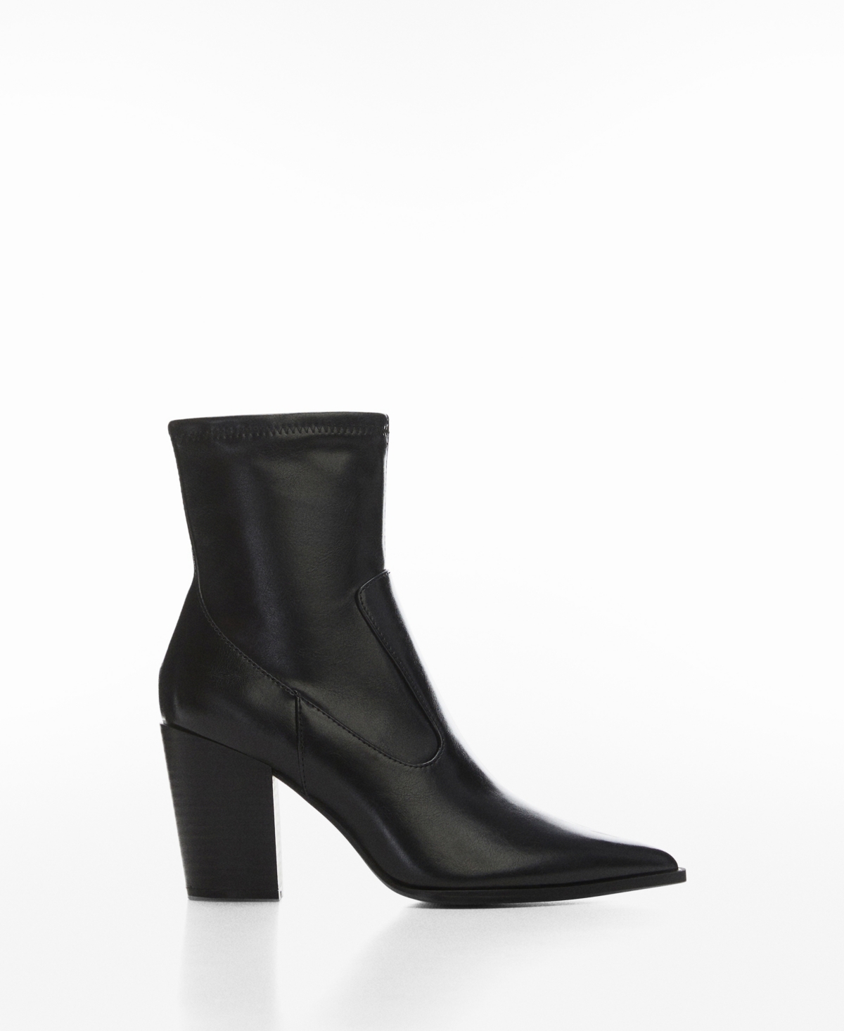 Mango Women's Pointy Elasticated Ankle Boots In Black