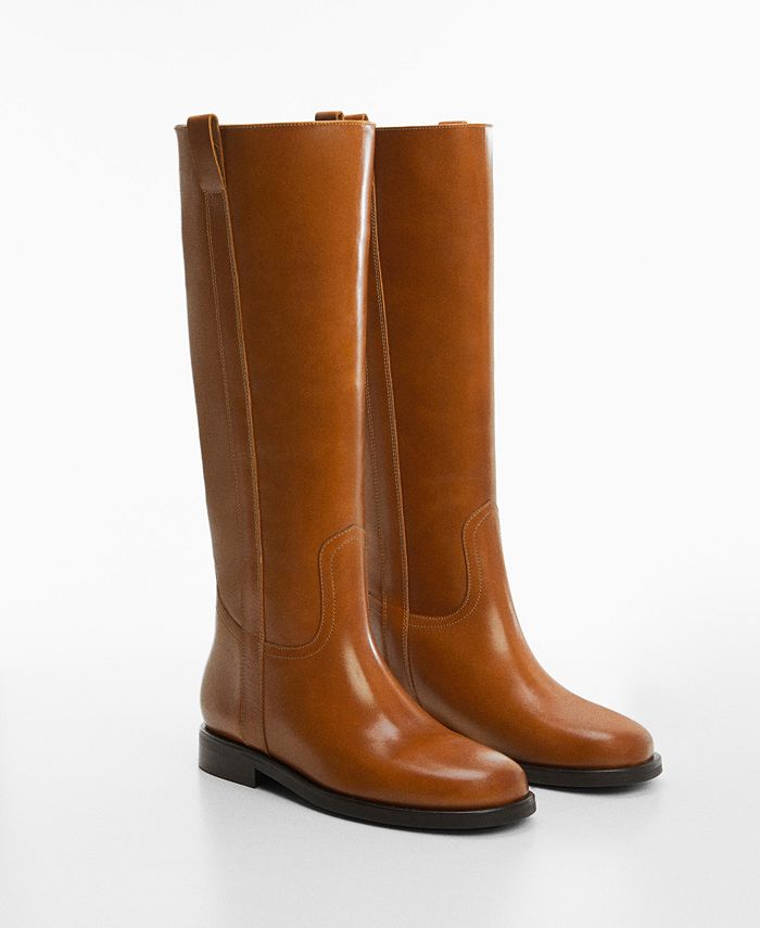 MANGO Women's Riding Style Leather Boots Macy's