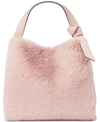 Kate Spade New York Knott Faux Fur Small Crossbody Tote - French Rose