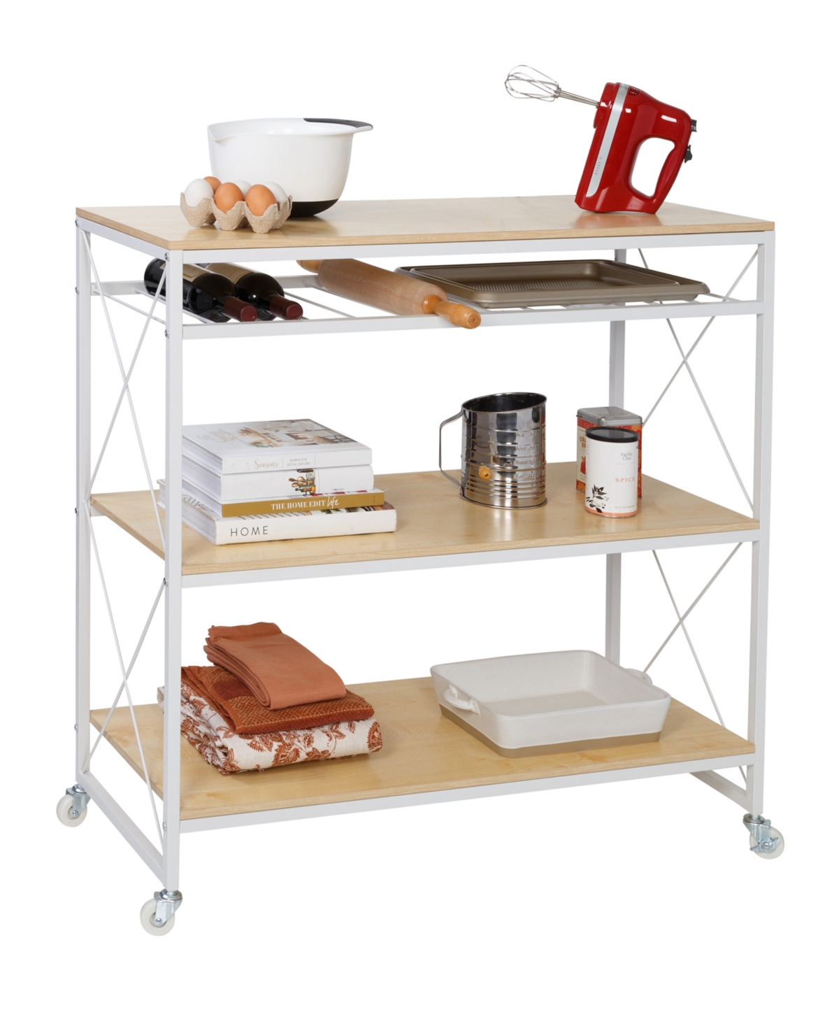 Shop Honey Can Do Rolling Kitchen Island In White