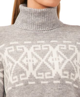 Women's Fair Isle Long Sleeve Turtleneck Sweater