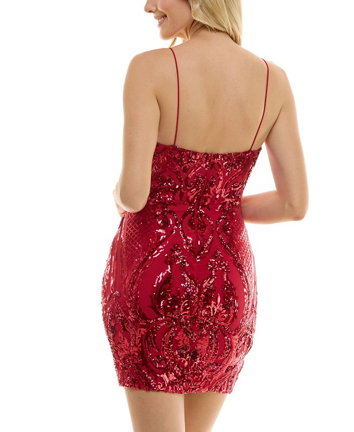 B Darlin Juniors V Neck Bodycon Dress Red Size 9 10
