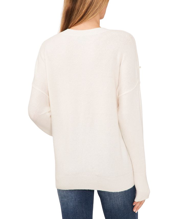 CeCe Women's LongSleeve Imitation Pearl Embellished Sweater Macy's