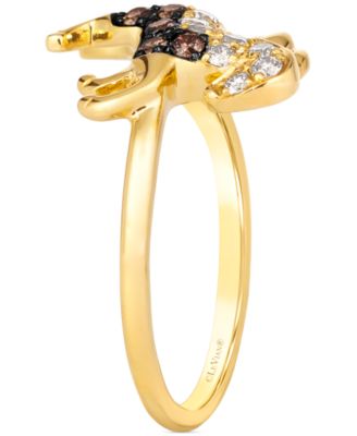 Chocolate Diamond & Nude Diamond Horse Ring (1/3 ct. t.w.) in 14k Gold
