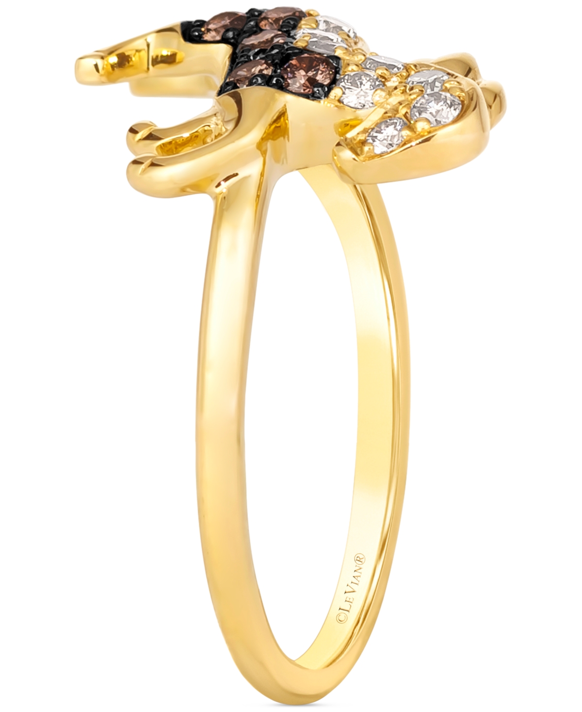 Le Vian Chocolate Diamond & Nude Diamond Horse Ring (1/3 ct. t.w.) in 14k Gold - 14K Honey Gold Ring