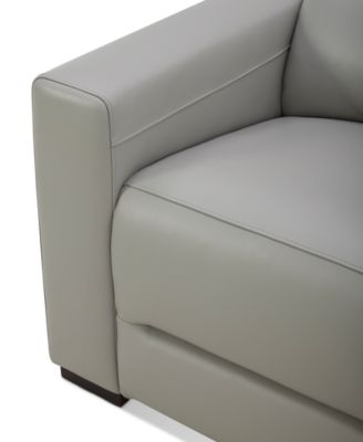 Nevio 39" Leather Power Recliner and Headrest, Created For Macy's