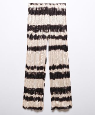 MANGO Women's Tie-Dye Pleated Trousers