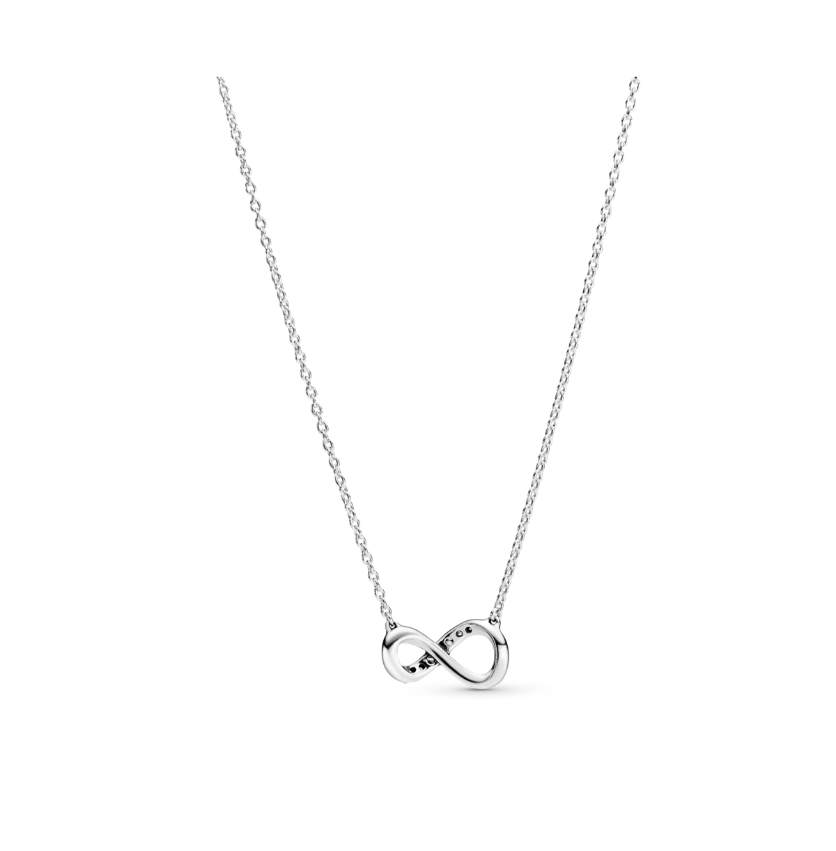 Pandora Moments Sterling Silver Sparkling Cubic Zirconia Infinity Collier Necklace In Silver