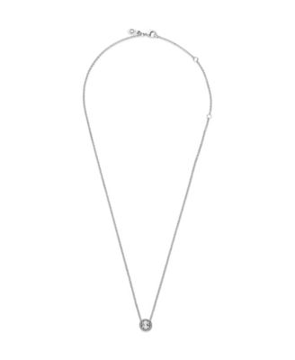 Timeless Sterling Silver Round Sparkle Cubic Zirconia Halo Necklace