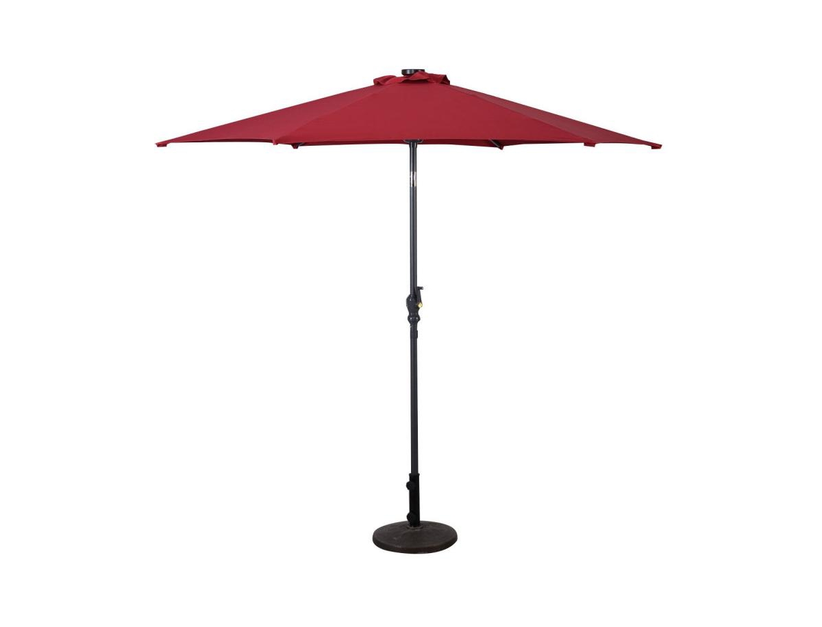 Slickblue Patio Solar Umbrella Led Patio Market Steel Tilt With Crank Outdoor