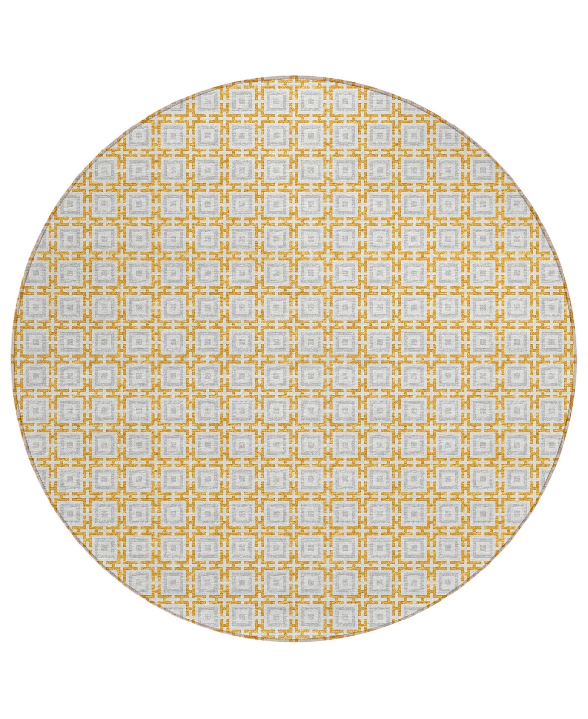 D Style Robbey Washable RBY1 10' x 10' Round Area Rug - Gold