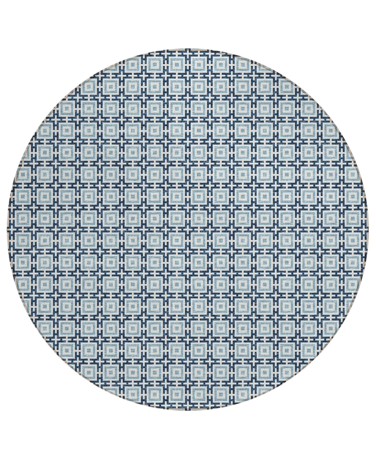D Style Robbey Washable RBY1 10' x 10' Round Area Rug - Navy