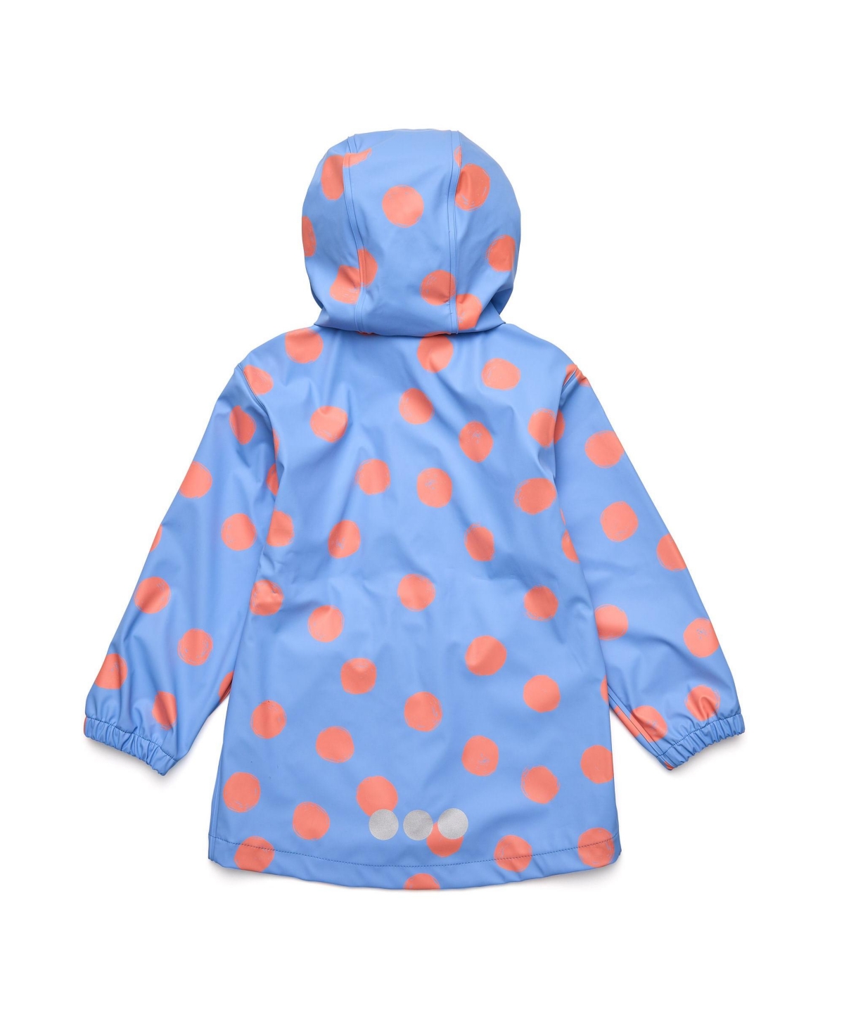 Girls Toddler, Child Cornflower Polka Dot Recycled Waterproof Raincoat -pastel blue