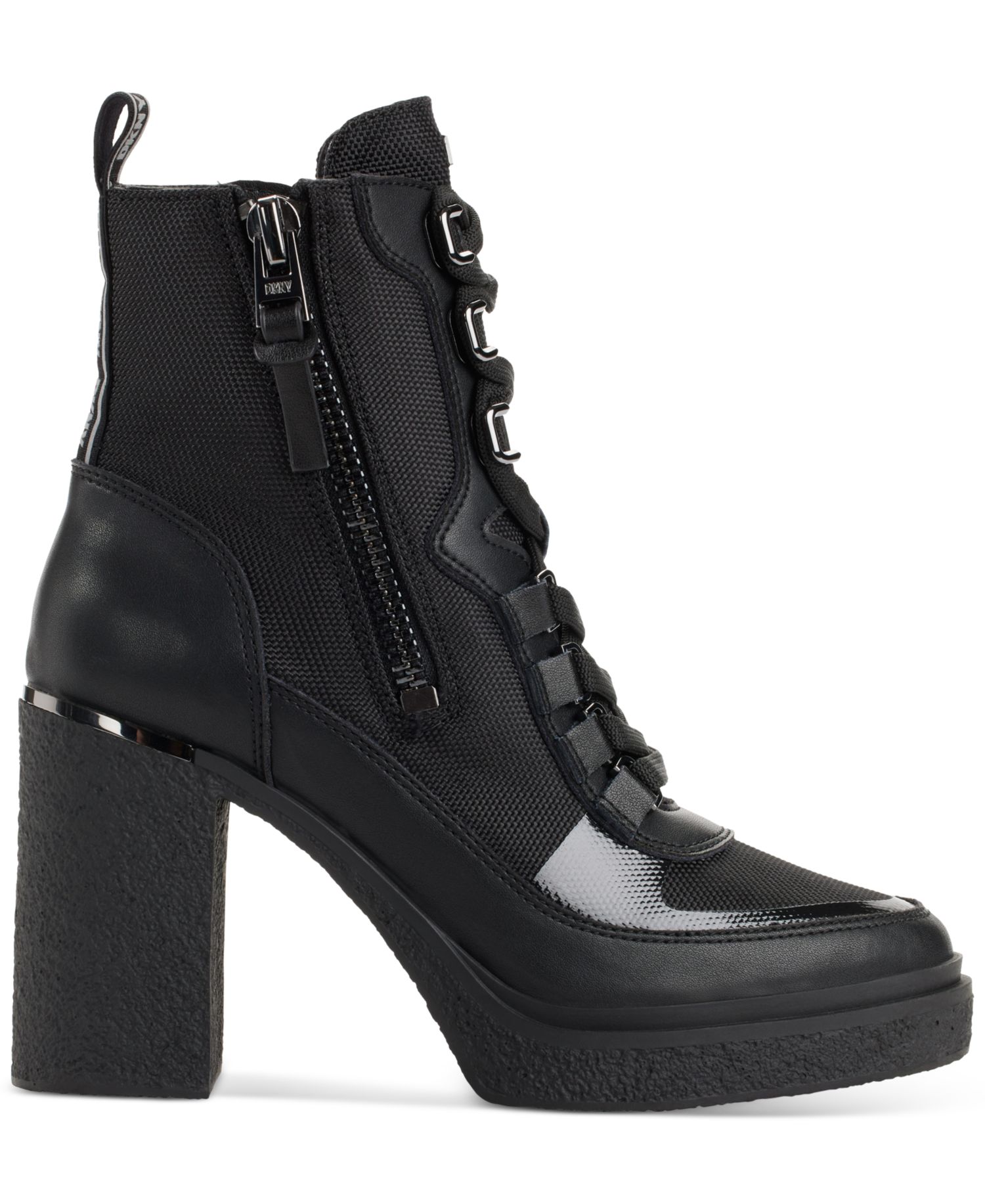 Women's Toia Lace-Up Zip Block Heel Booties