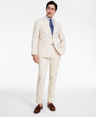 Shop Brooks Brothers B By  Mens Classic Fit Stretch Solid Suit Separates In Beige,khaki