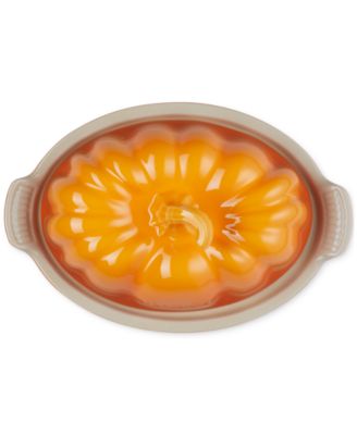 Glazed Stoneware Figural Pumpkin Butter Dish