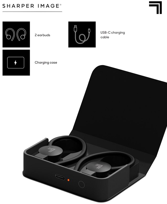 Sharper Image Sound Haven Sport True Wireless Earbuds with Qi Charging