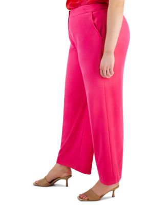 Plus Size Mid-Rise Wide-Leg Full-Length Pants