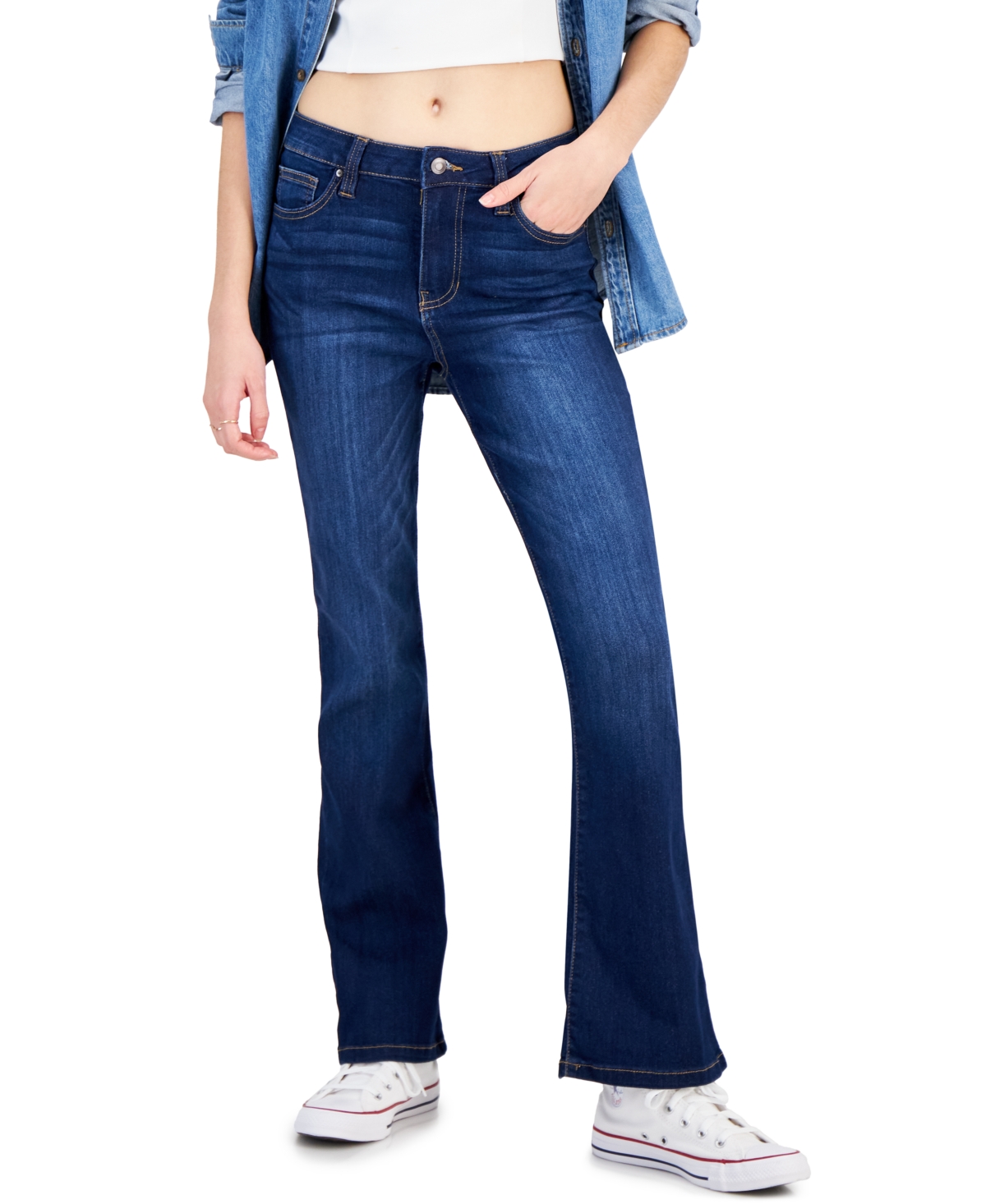 Juniors' Mid-Rise Bootcut Jeans - Aubree