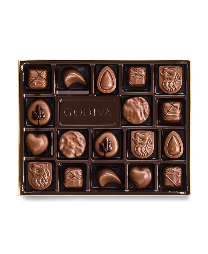 Godiva Chocolatier Assorted Milk Chocolate GoldTone Gift Box, 18 Piece