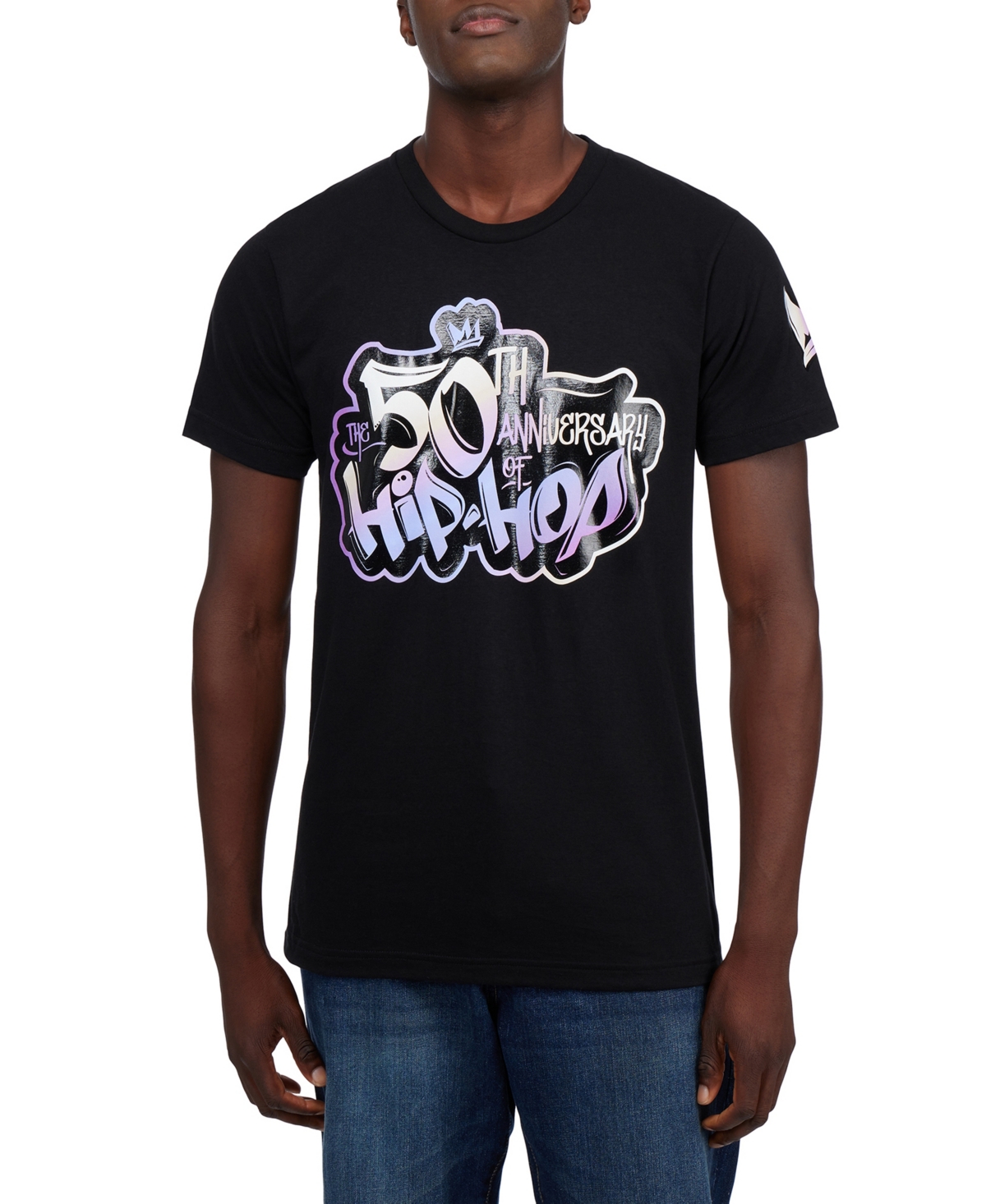 50 Year Anniversary Of Hip Hop Men's Fade Away Graphic T-shirt - Black